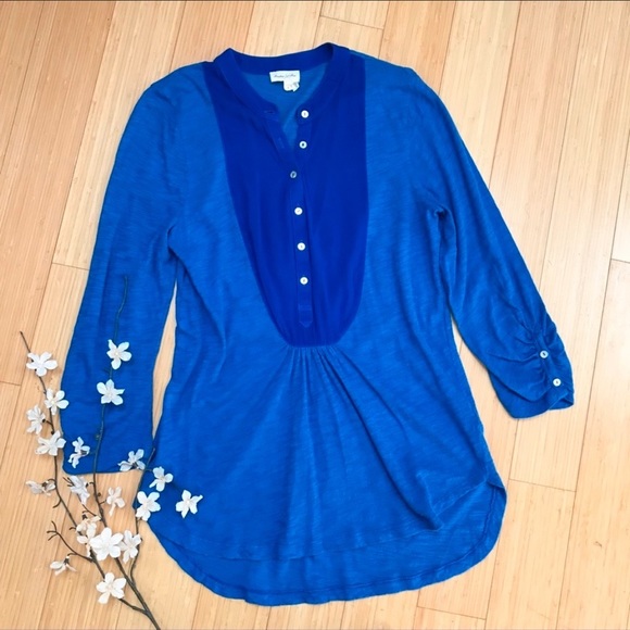 Anthropologie Meadow Rue Royal Blue Shirt, XS. - Picture 2 of 4